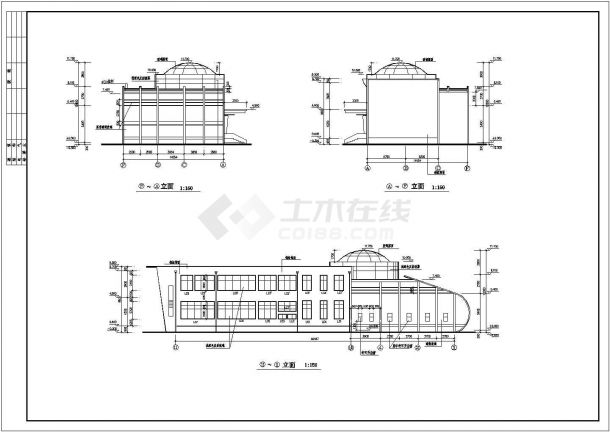 上海某2层框架售楼部建筑设计施工图-图二