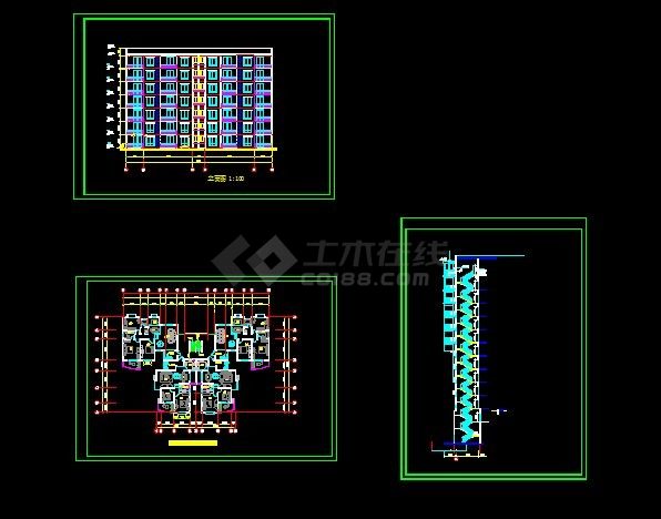 一梯四户单元房（大一建筑制图作业）-图一