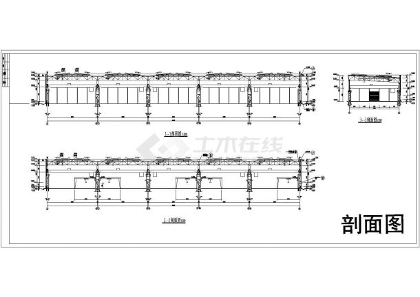 某地区钢结构加工厂房建筑设计方案图（不含公辅楼、附跨）-图二