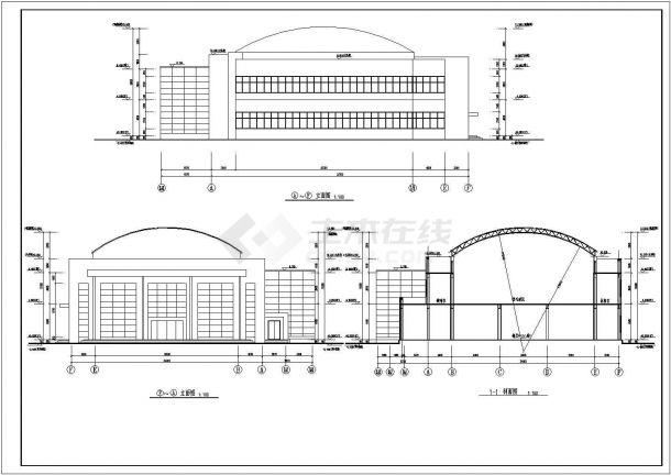 某地区钢结构加工厂食堂方案设计图纸-图二