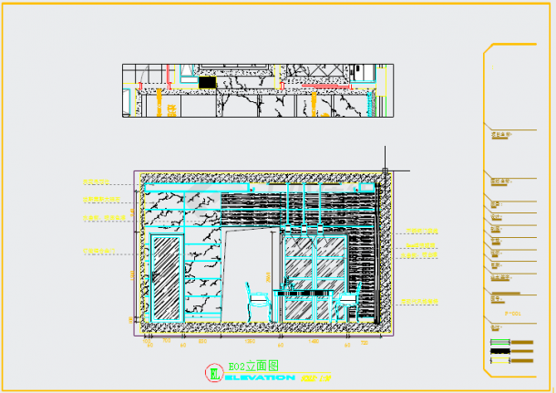 【重庆】灰色调后现代风格复式样板间装修施工CAD图（附效果图）-图二