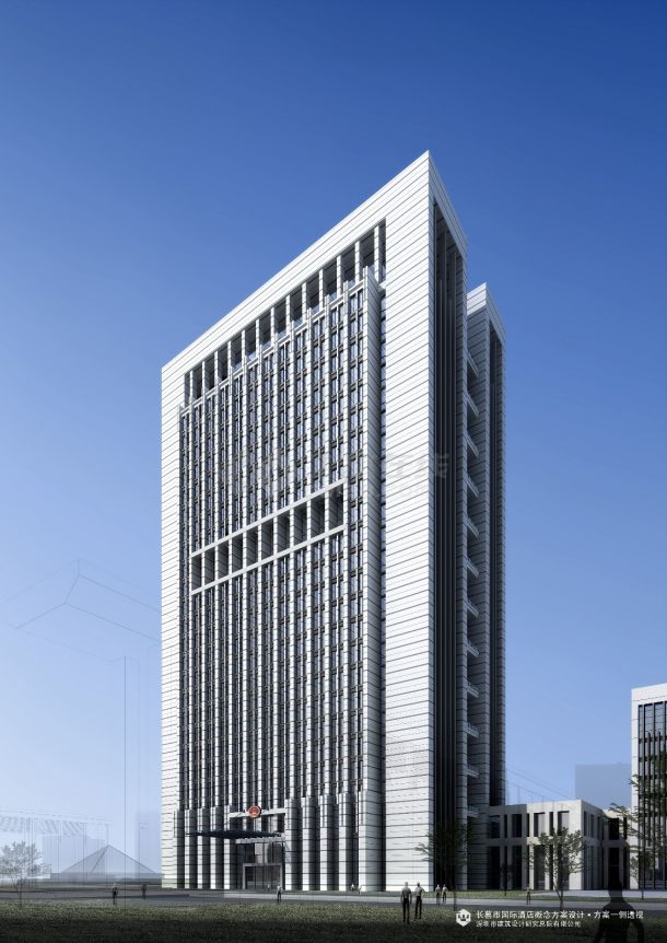 [方案][深圳]12层现代简约风格酒店建筑设计方案文本VIP-图一