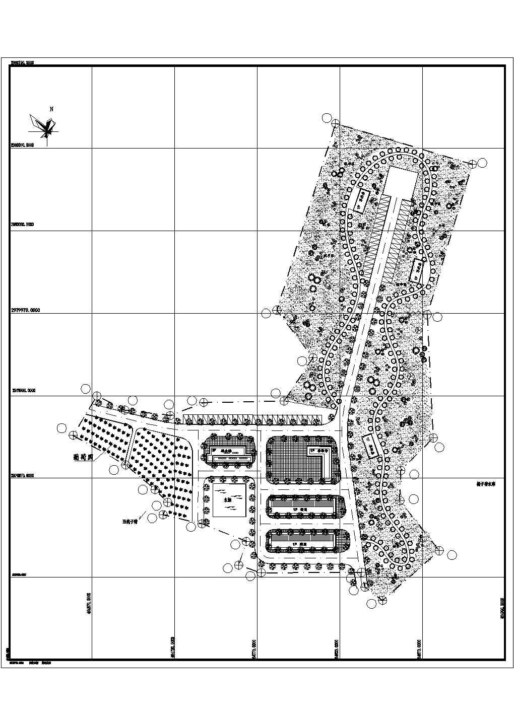桃子塘水库周边的农场规划设计图纸