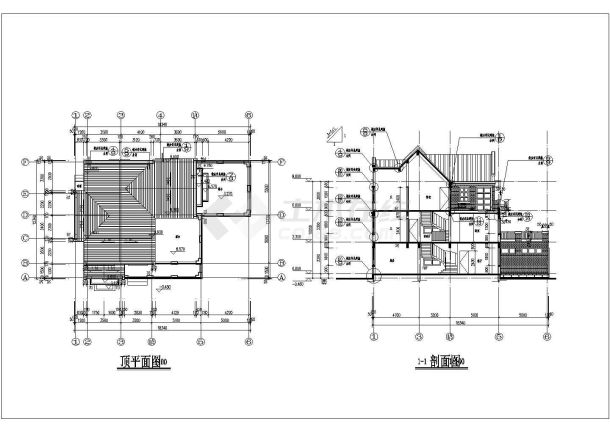 某地3层框架结构英式小别墅建筑施工图-图二