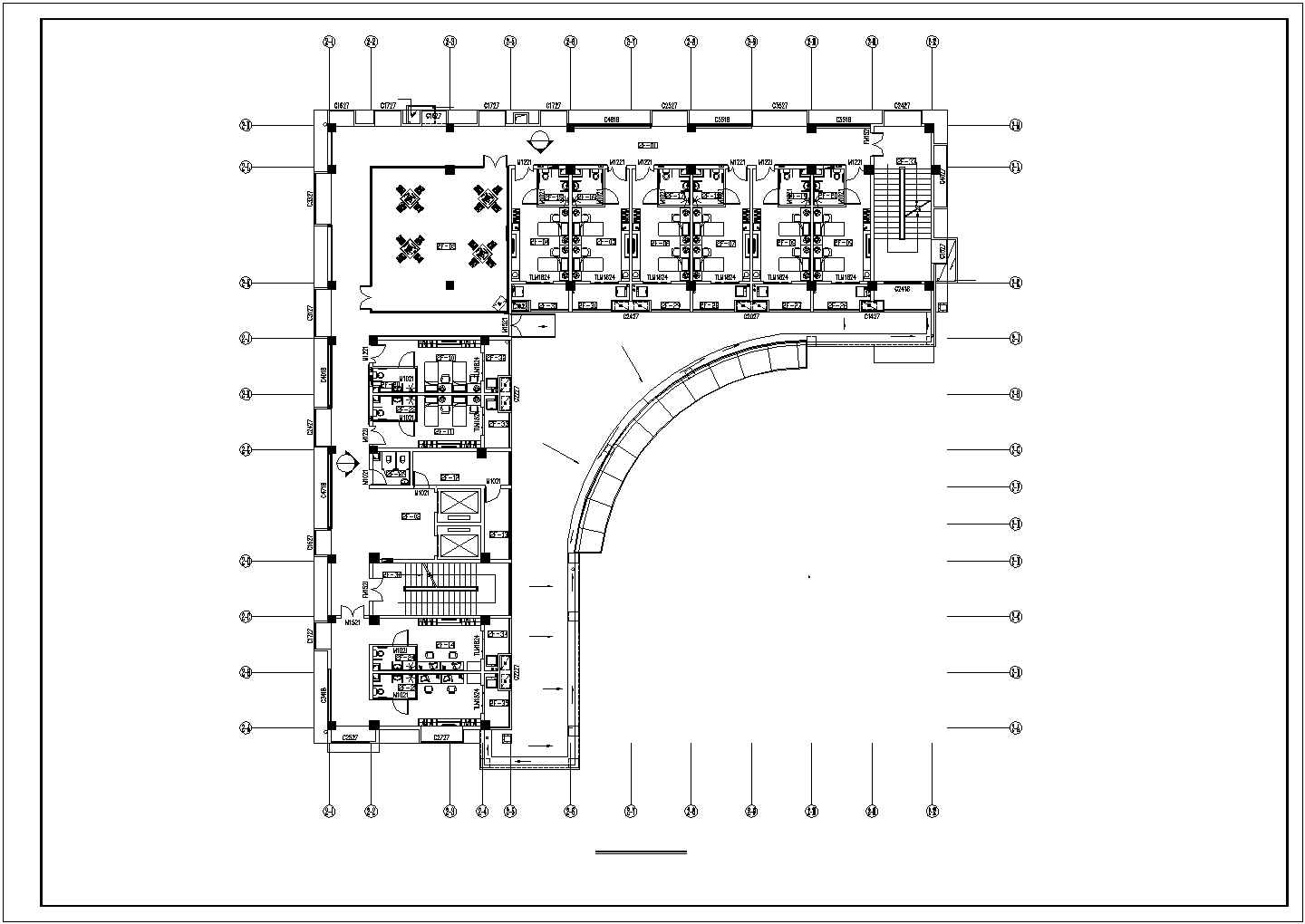 【湖南】高新区五层现代敬老院室内设计装修施工图