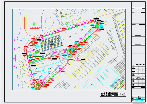 【浙江】汽车综合性能检测站室外景观施工图-图一