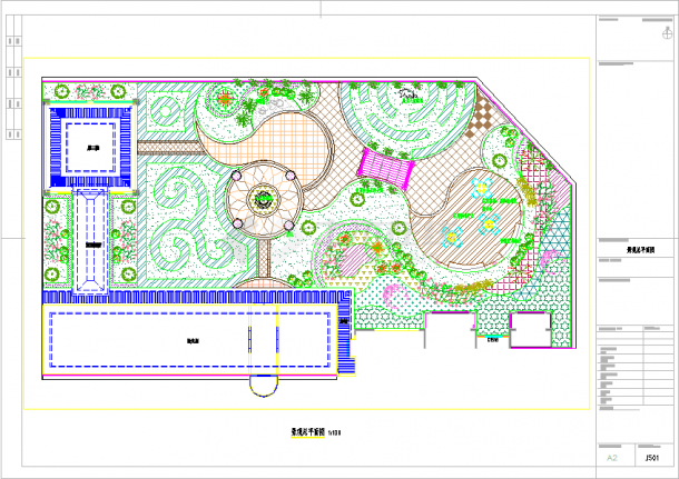 【武汉】售楼处屋顶花园景观设计施工图-图一