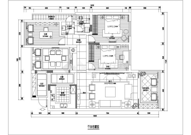 【广西】新中式风格三居室室内装修设计施工图（附效果图）-图一