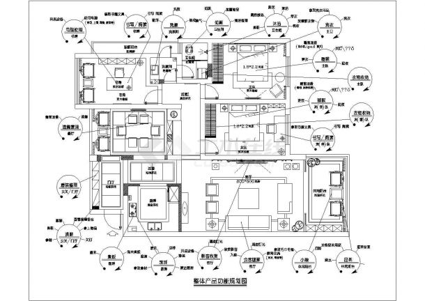 【广西】新中式风格三居室室内装修设计施工图（附效果图）-图二