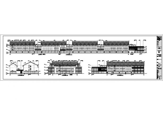 某三层框架结构商业步行街建筑设计施工图（坡屋顶）_图1
