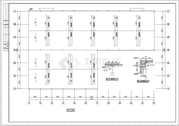 某地单层门式钢架结构厂房全套建筑结构施工图-图二