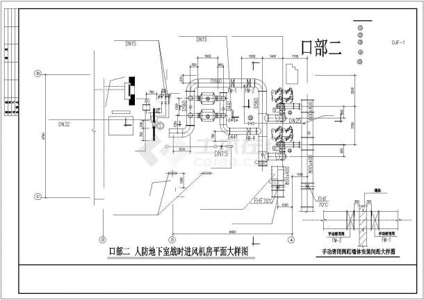 【山东】住宅建筑地下室平时及战时通风系统设计施工图（详图多）-图一