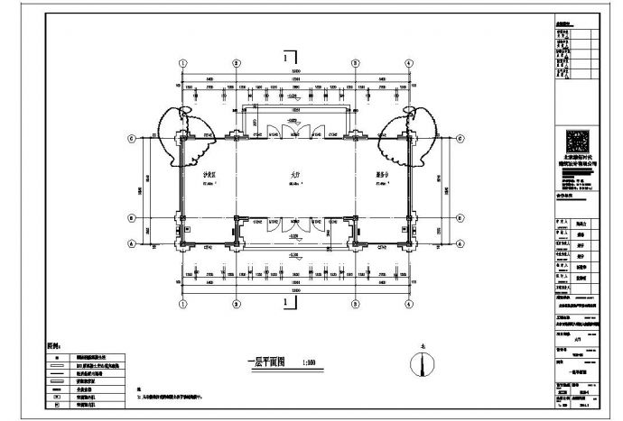 某园区北入口建筑设计CAD图_图1