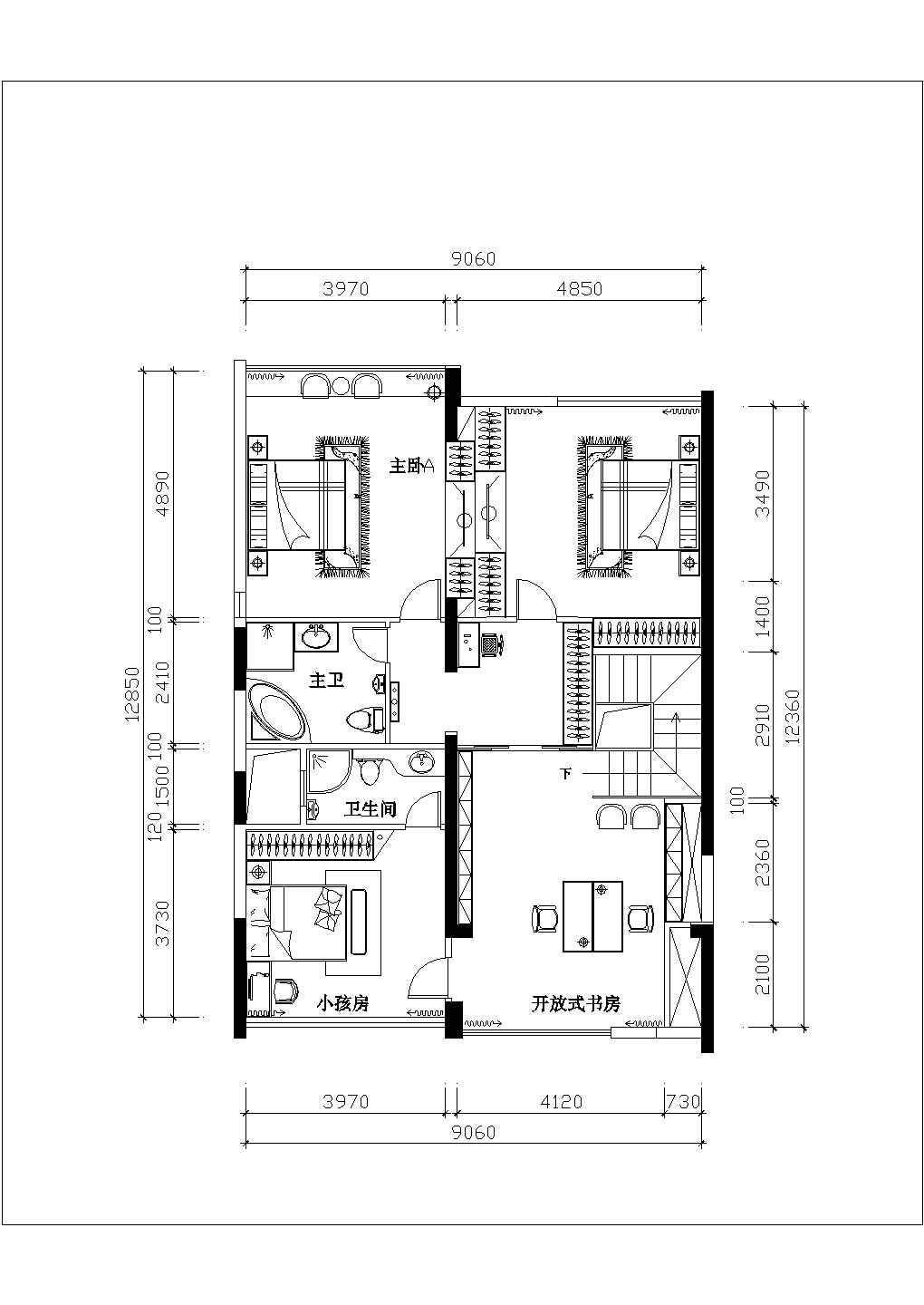 深圳某复式楼室内装修及水电设计施工图