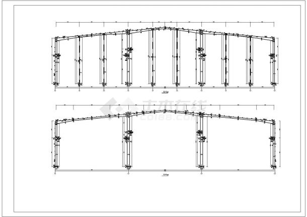 某地单层多跨钢结构厂房结构施工图-图二