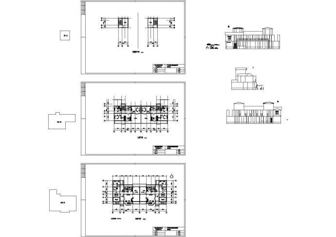 某现代风格别墅建筑设计平面图（共3张）_图1
