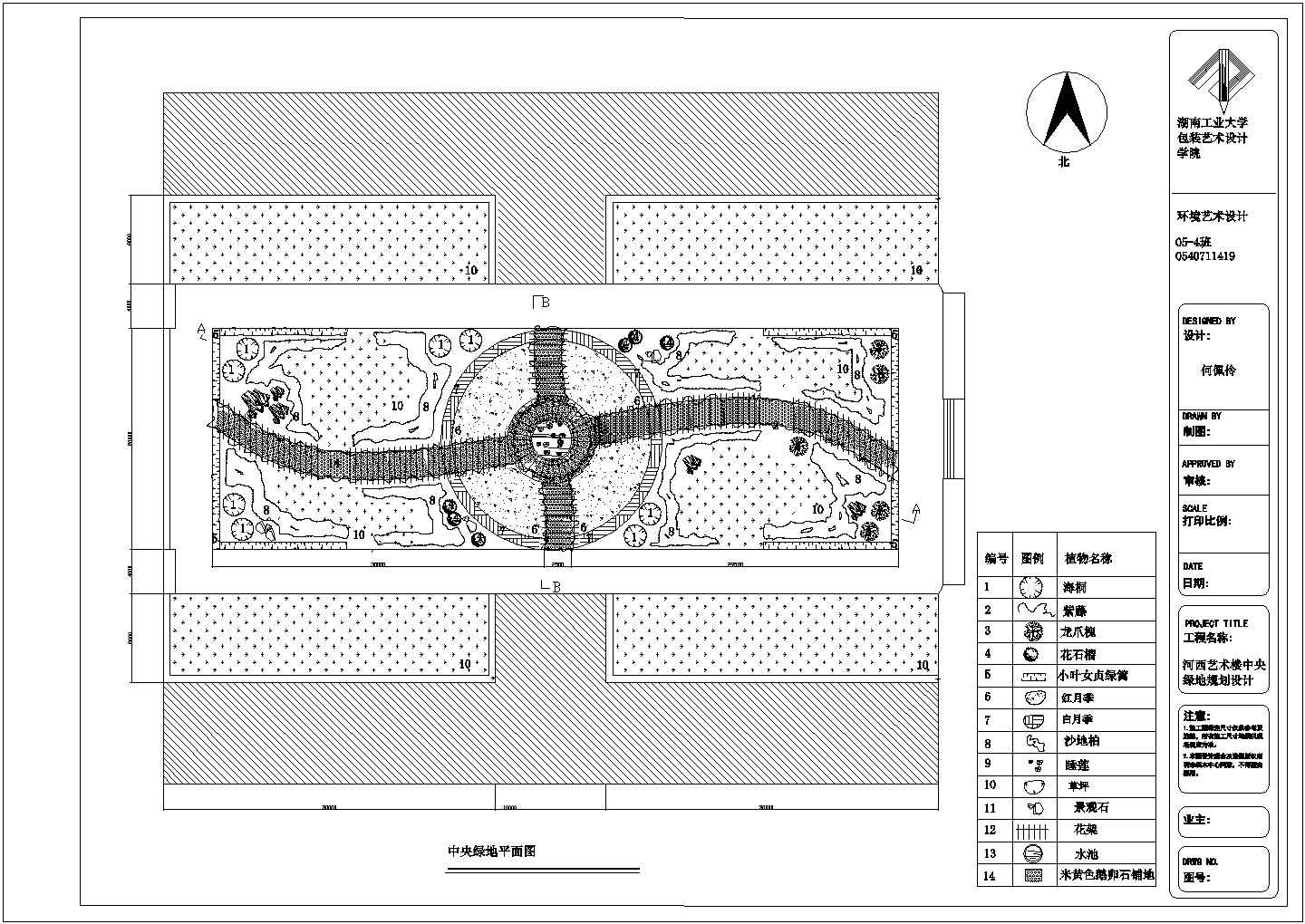 某大学教学区中心绿地规划设计