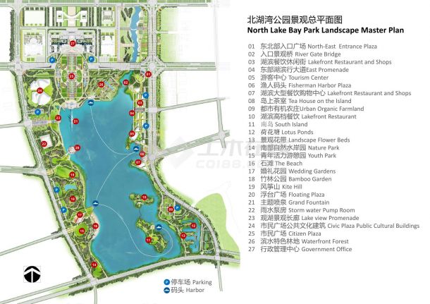 【山东】临湾滨湖中轴公园景观规划设计方案（含扩初设计）-图一