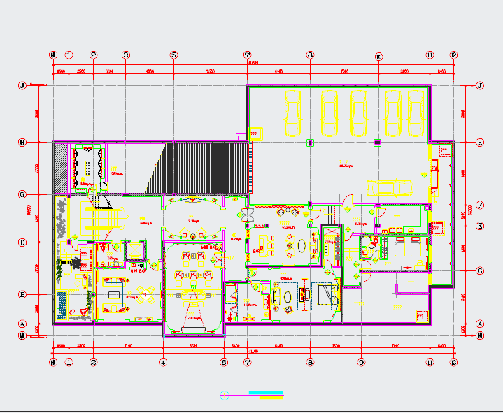 原创高档奢华三层别墅室内装修施工图（含地下室和效果图）
