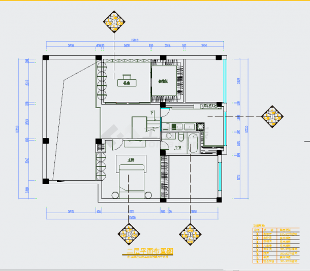 精品现代简约风格两层别墅室内设计装修施工图（附效果图）-图二