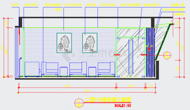 【湖北】简约现代黑白风格售楼处室内设计装修施工cad图-图一