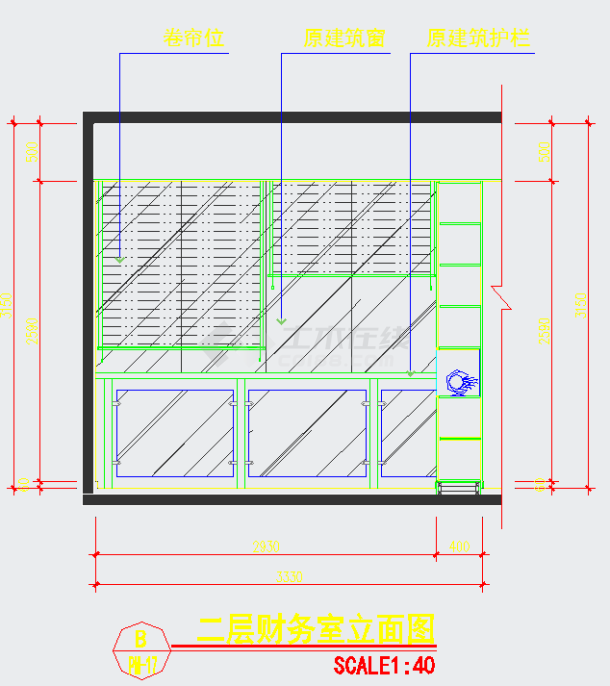 【湖北】简约现代黑白风格售楼处室内设计装修施工cad图-图二