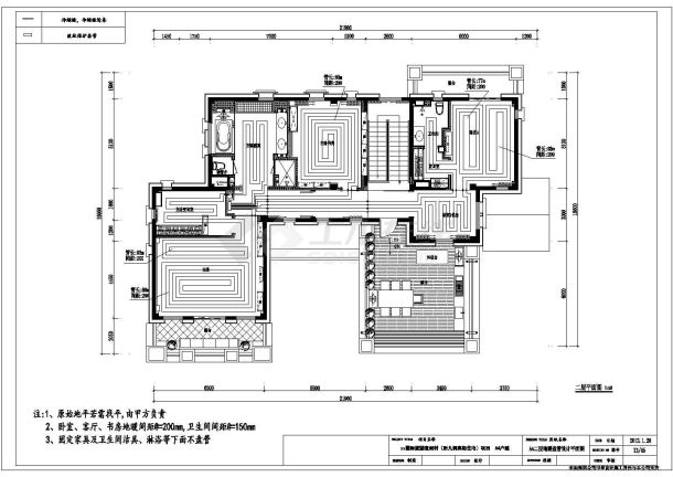 【合肥】高级别墅地源热泵空调设计全套施工图纸(含地暖 空调电气设计)-图一