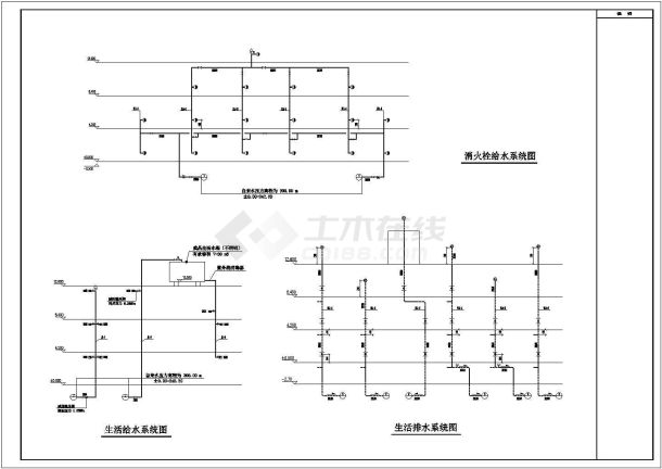 【重庆】大学职工食堂改建工程给排水消防施工图-图一