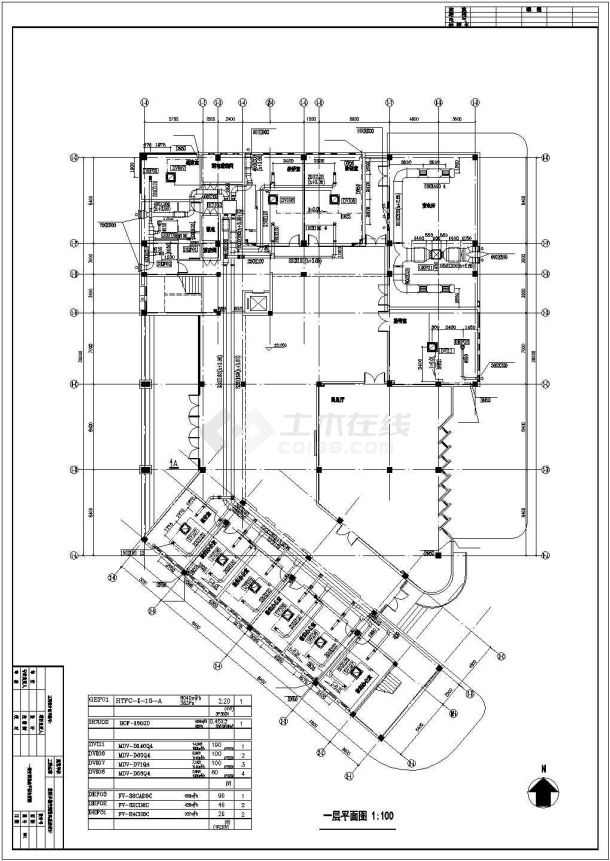 【湖北】某市某大学教学楼空调设计图-图一