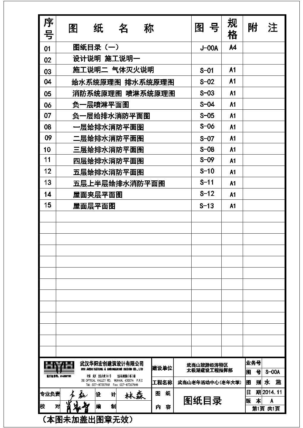 某地老年人活动中心给排水设计图纸