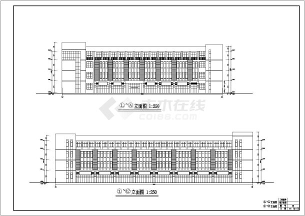 某工厂四层框架结构大型车间建筑设计方案-图一