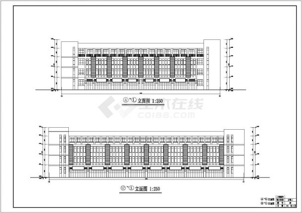 某工厂四层框架结构大型车间建筑设计方案-图二