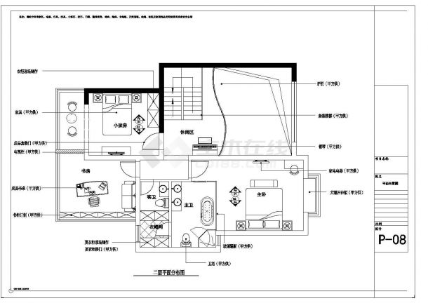 【苏州】名师设计ArtDeco风格三层联体别墅装修施工CAD图（附实景图）-图二