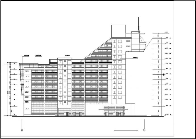 【嘉兴】某十四层商业办公楼建筑方案图_图1