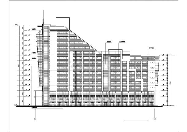 【嘉兴】某十四层商业办公楼建筑方案图-图二