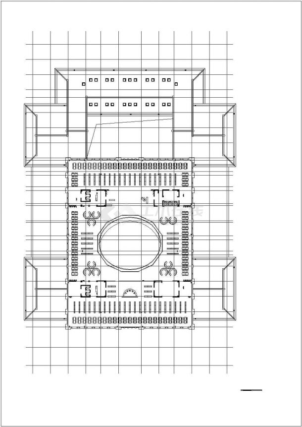 【厦门】某知名大学九层中式风格图书馆建筑方案图-图二