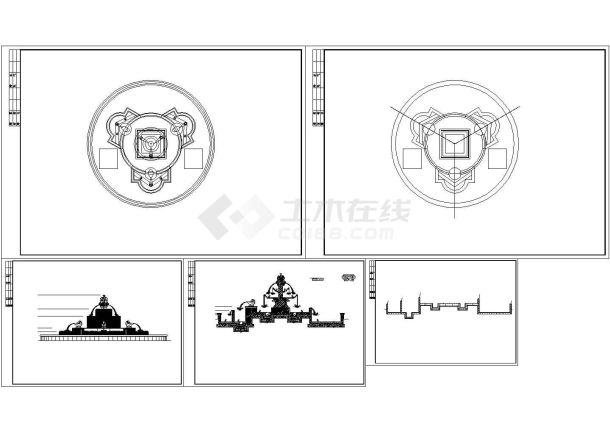 特色喷泉水池施工大样图-图一