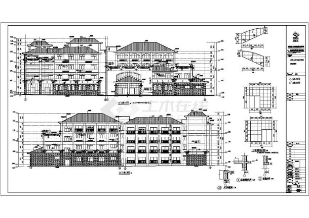 彭州市四层框架结构旅游接待型酒店建筑设计施工图-图一