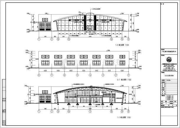广西2层钢结构汽车4S店建筑方案设计图纸-图一