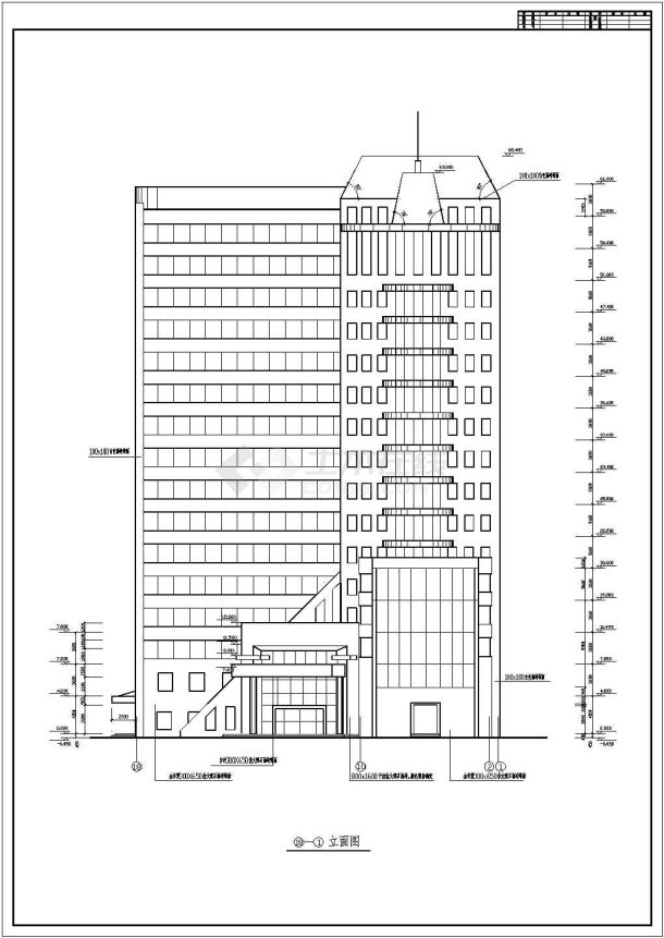 某地15层框架结构医院建筑设计方案图-图一