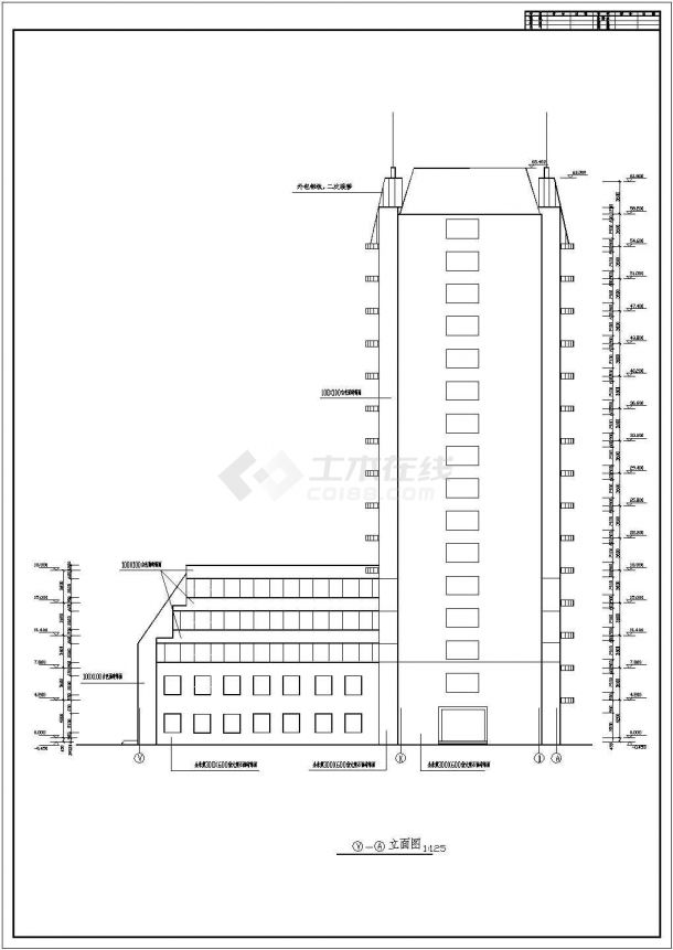 某地15层框架结构医院建筑设计方案图-图二