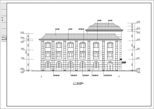 黑龙江伊春市4层框架结构社区综合楼建筑施工图-图一