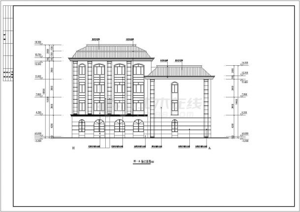 黑龙江伊春市4层框架结构社区综合楼建筑施工图-图二