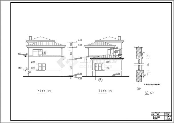 浙江某私人二层住宅建筑、结构、水电全套施工图纸-图二