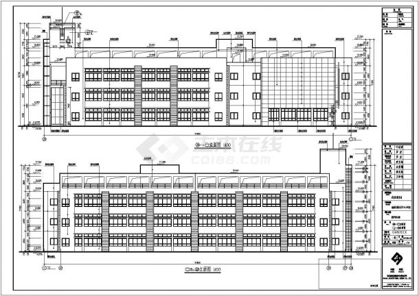 武汉3岑框架结构南湖小学教学楼建筑设计施工图-图一