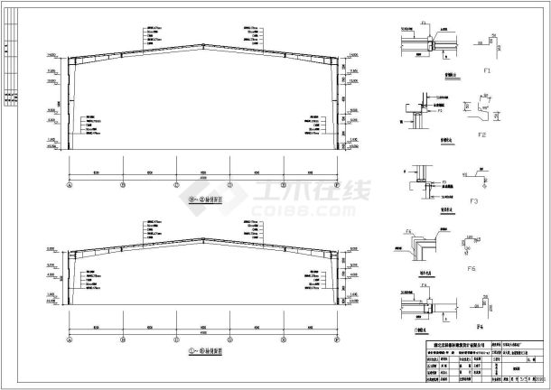某地单层单跨钢结构厂房全套建筑及结构施工图-图二