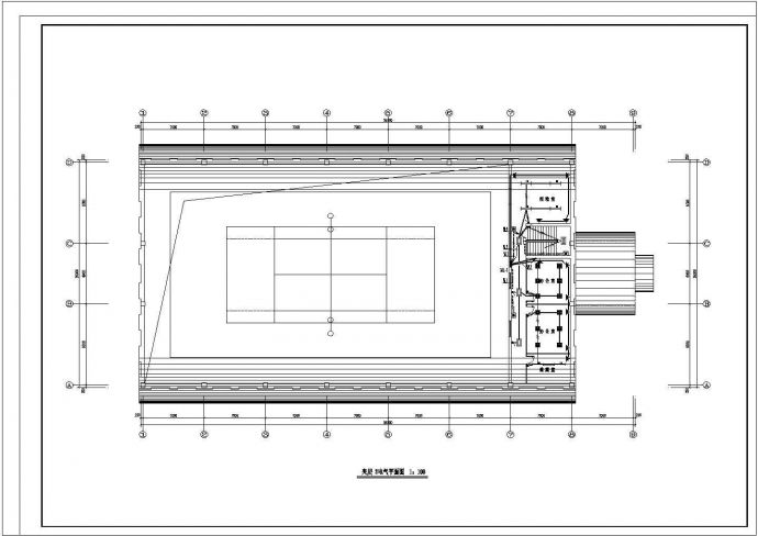 某网球馆电气设计施工CAD图纸_图1