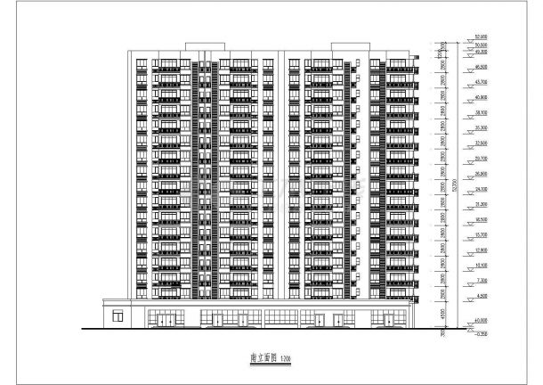 某地区18层高层住宅楼建筑方案图（一梯四户）-图一