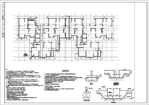26层剪力墙结构住宅楼结构施工图（筏板基础）-图一