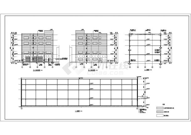 某地4层钢结构厂房建筑及结构施工图纸-图二